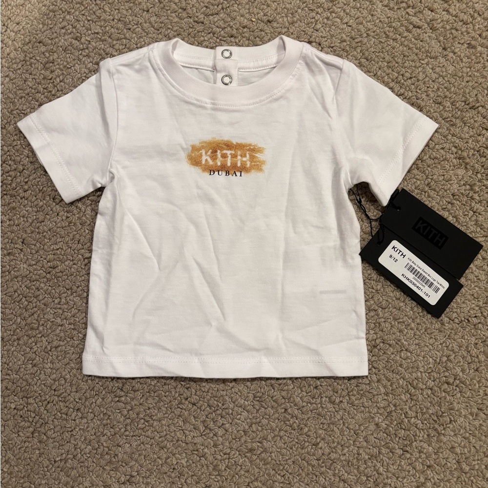 NWT Kith Dubai Kids White and Gold Tee